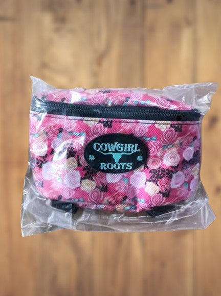 Leopard Print and Roses Saddle Clutch Saddle Bag