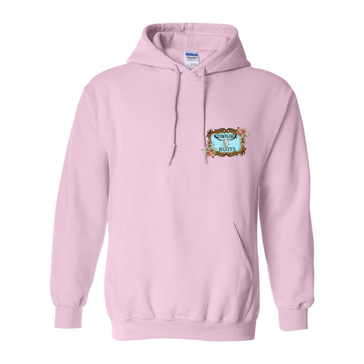 Rodeo Barrel Racer Design on Back Front Pocket Hoodies