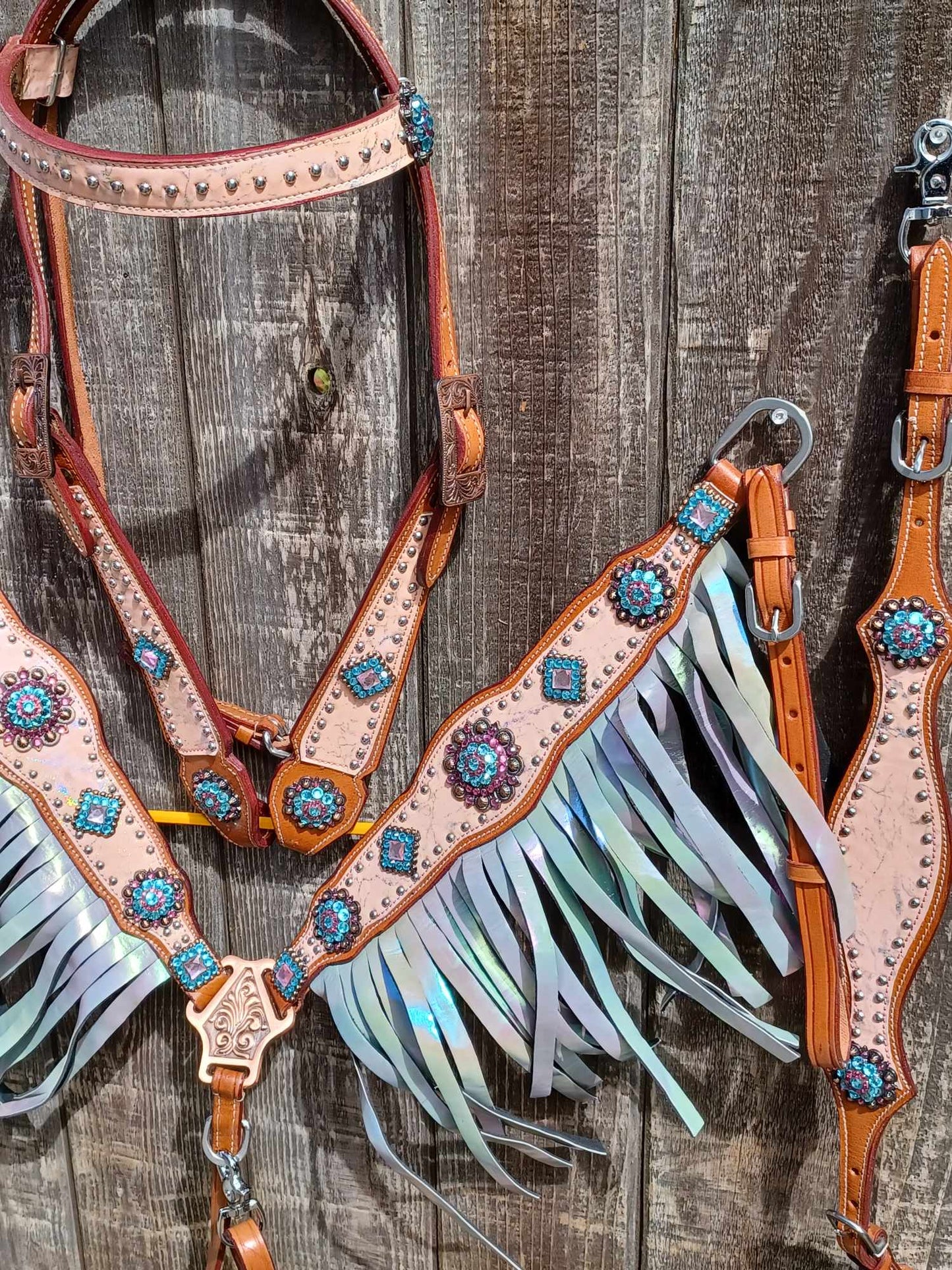 Tilly Horse Headstall and Breast Collar Set Fringe Wither Strap