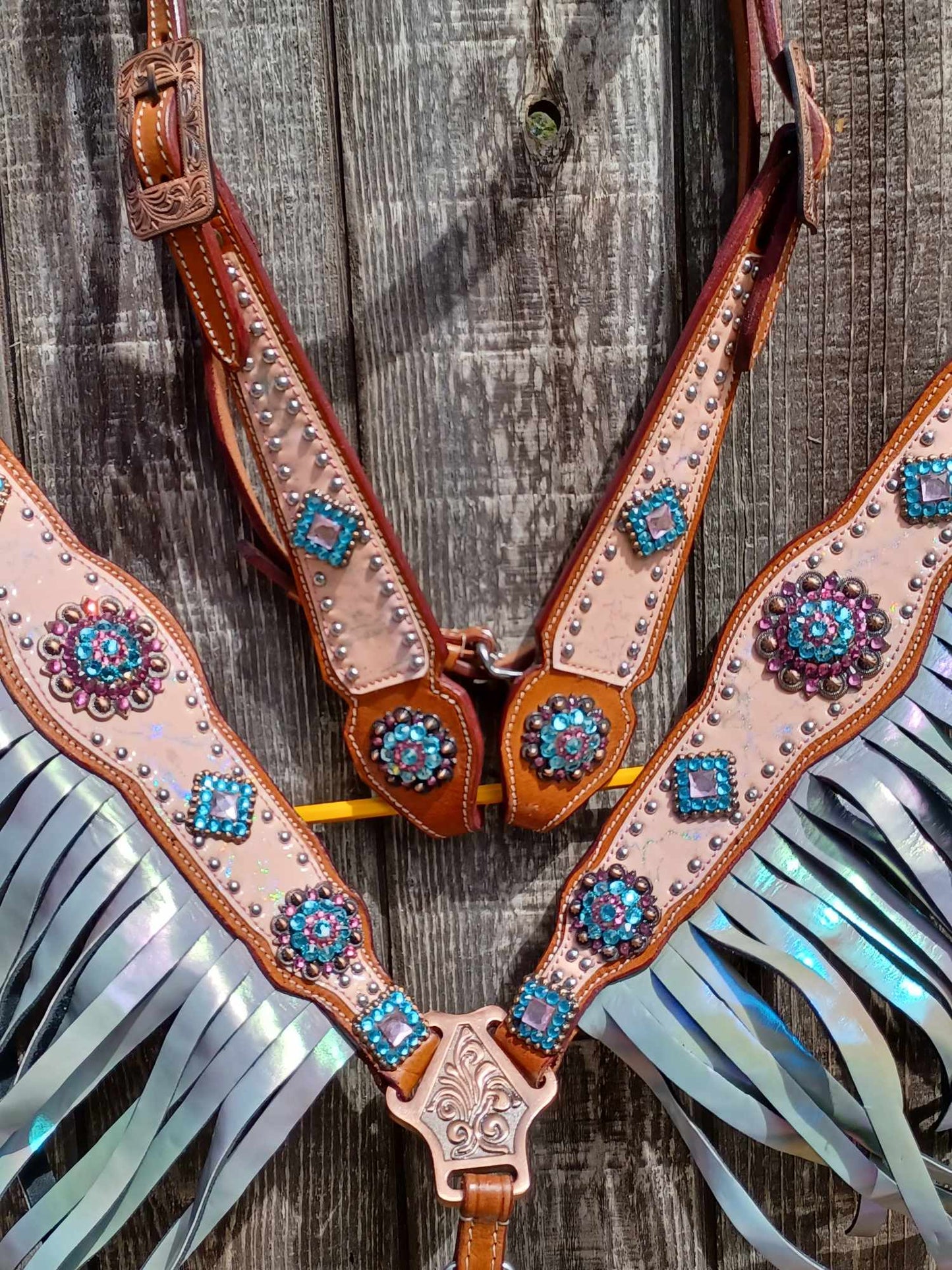 Tilly Horse Headstall and Breast Collar Set Fringe Wither Strap