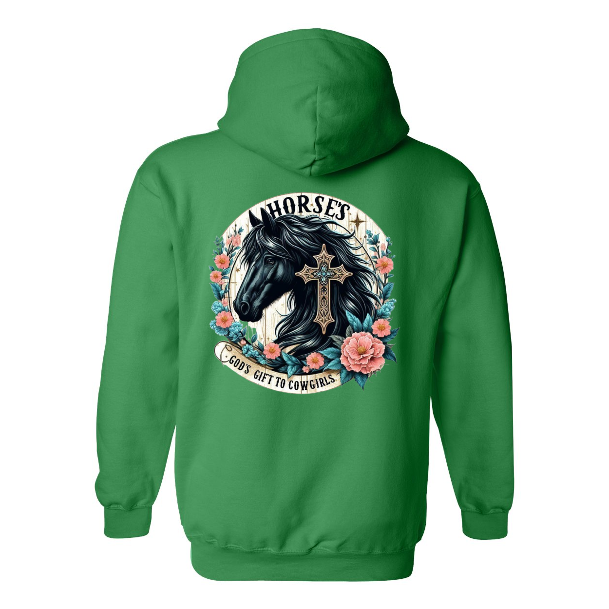 Gods Gift to Cowgirls Design On Back Front Pocket Hoodies