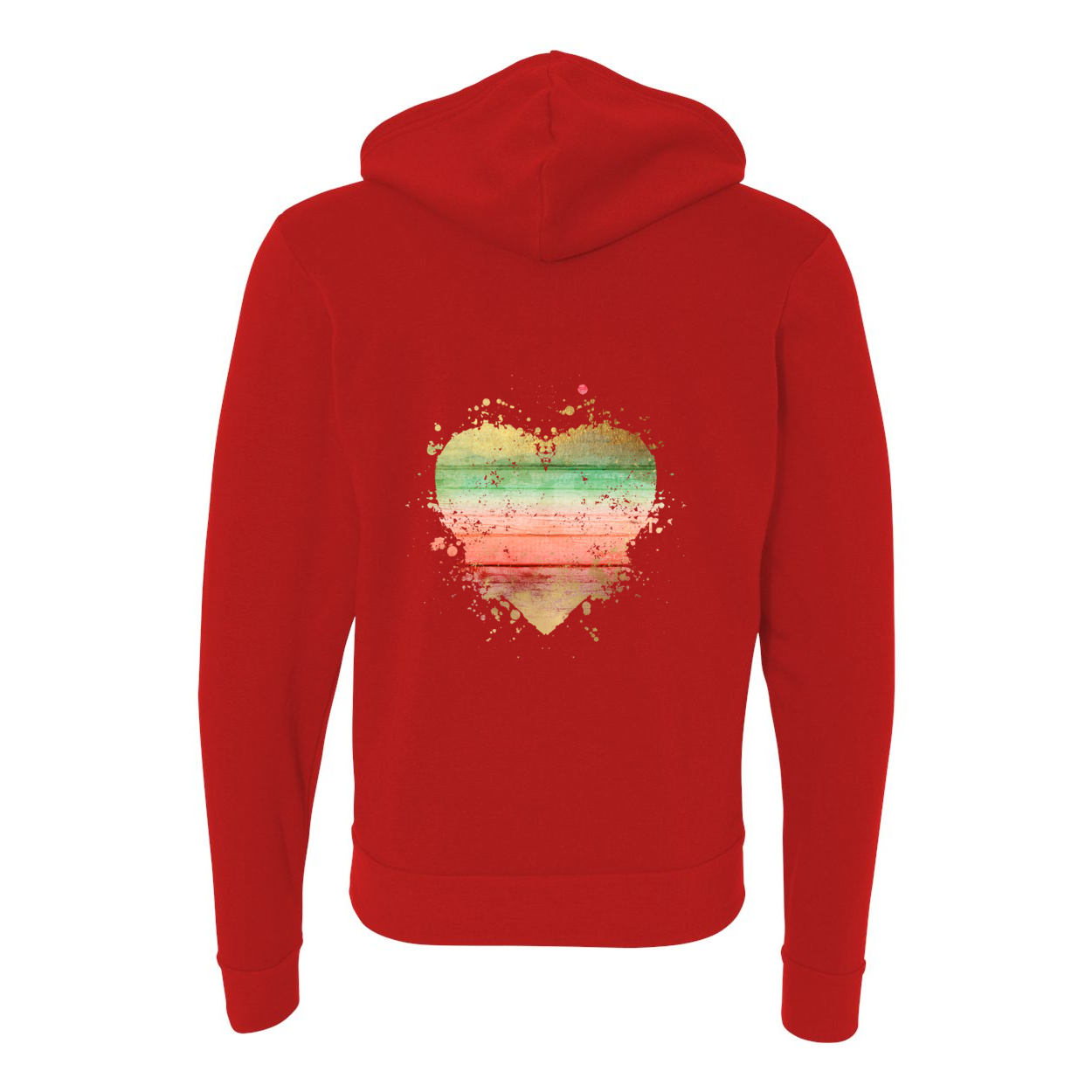 Cowgirl Roots™ Wood Splash Heart, Zip-Up Front Pocket Hooded Sweatshirts
