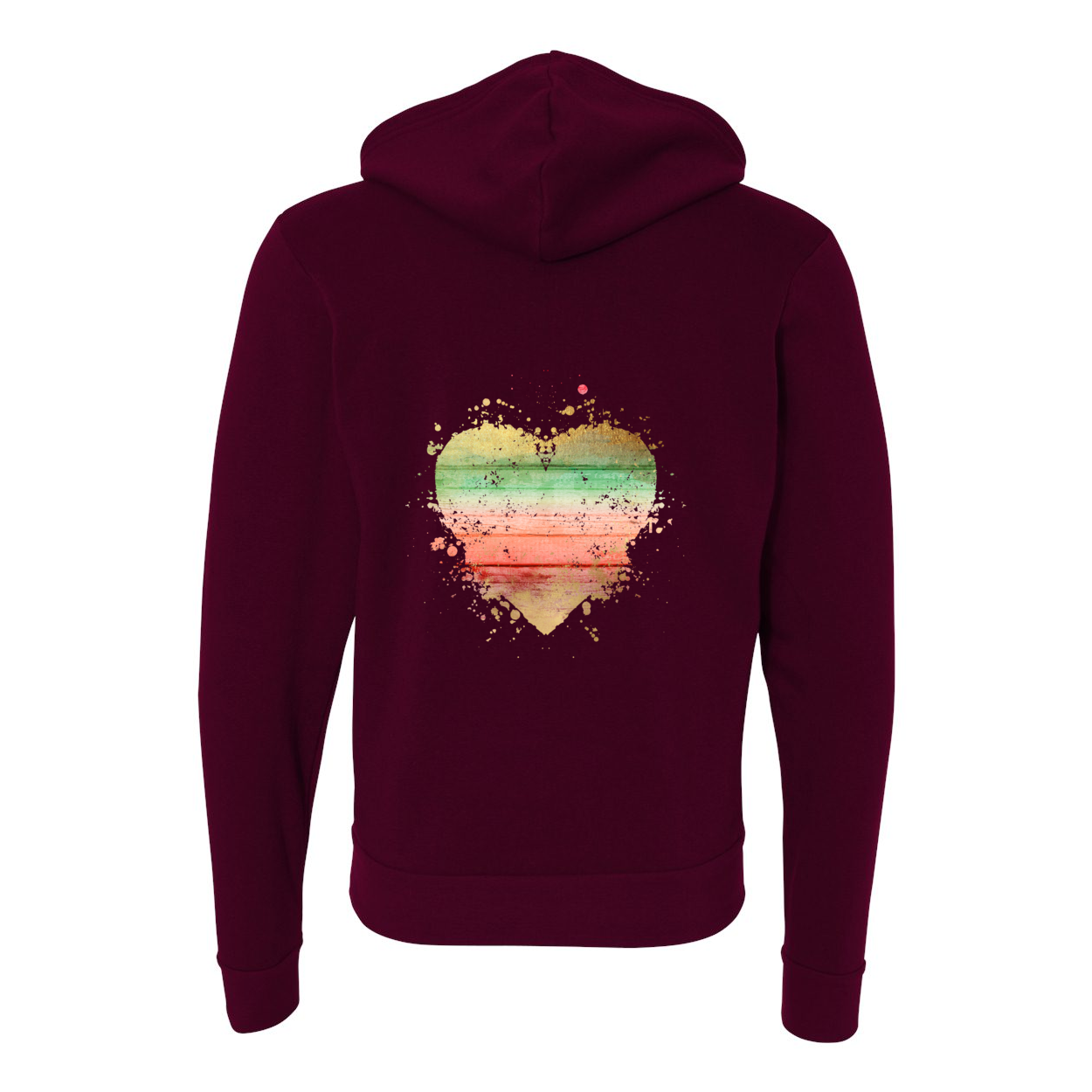 Cowgirl Roots™ Wood Splash Heart, Zip-Up Front Pocket Hooded Sweatshirts