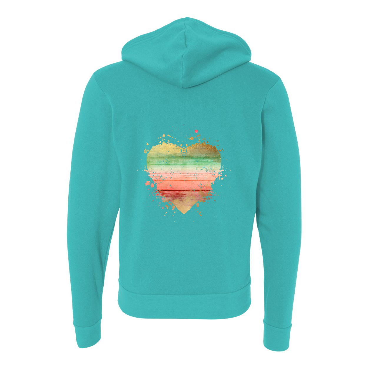 Cowgirl Roots™ Wood Splash Heart, Zip-Up Front Pocket Hooded Sweatshirts