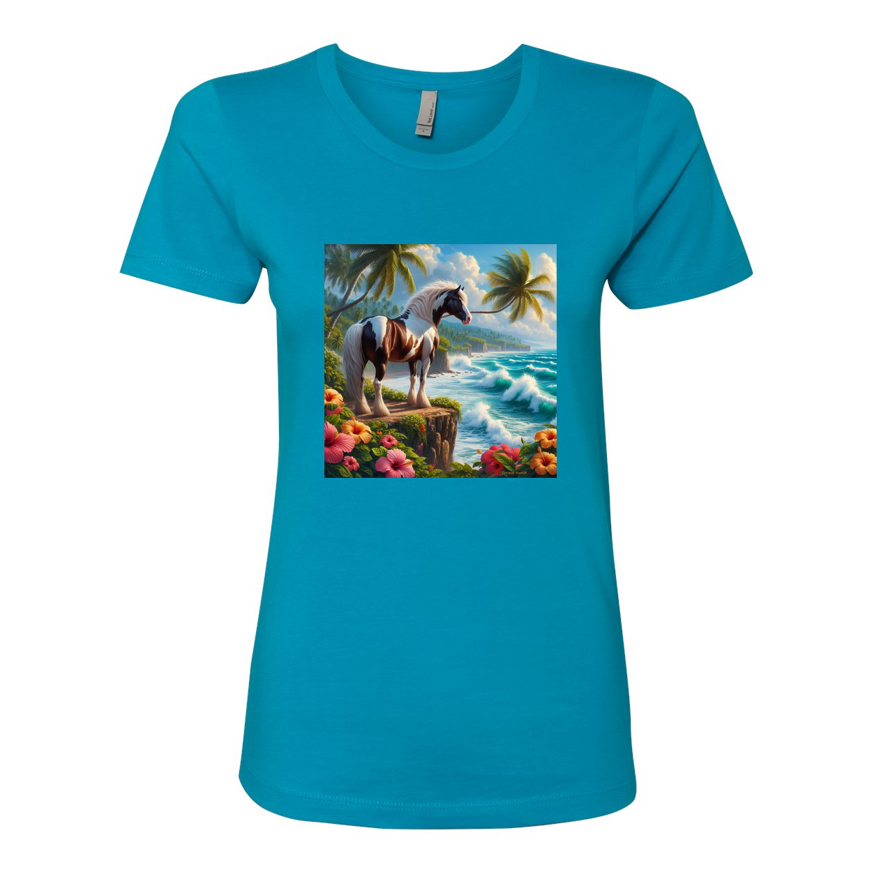 Tropical Red and White Paint Horse Boyfriend T Shirts