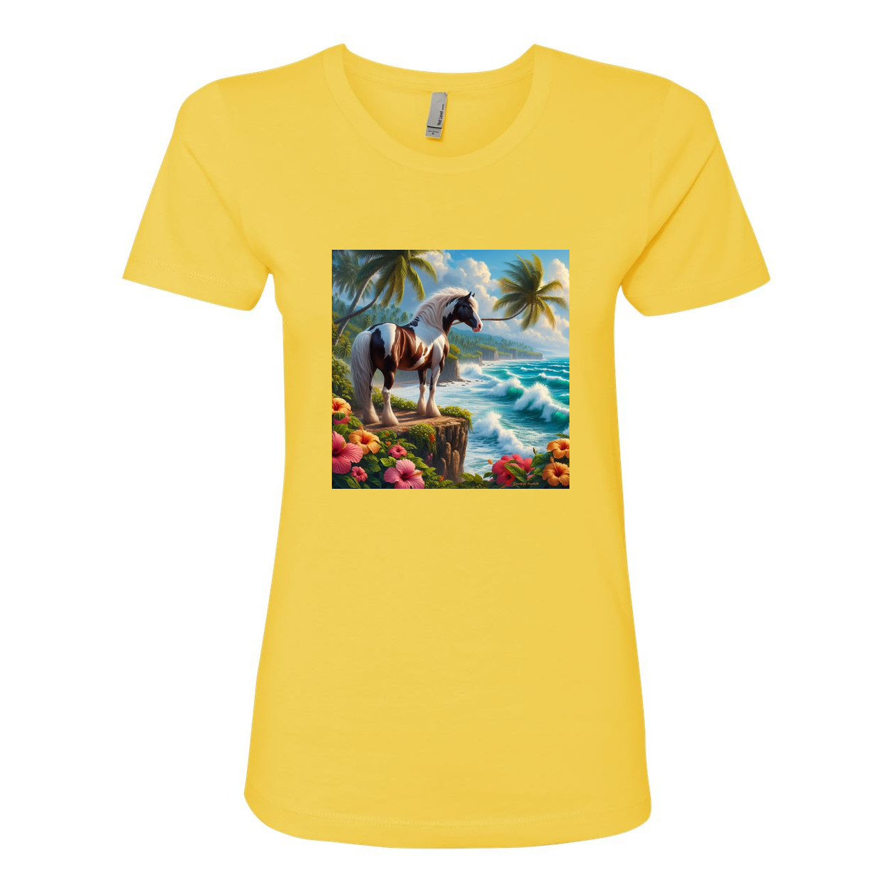 Tropical Red and White Paint Horse Boyfriend T Shirts