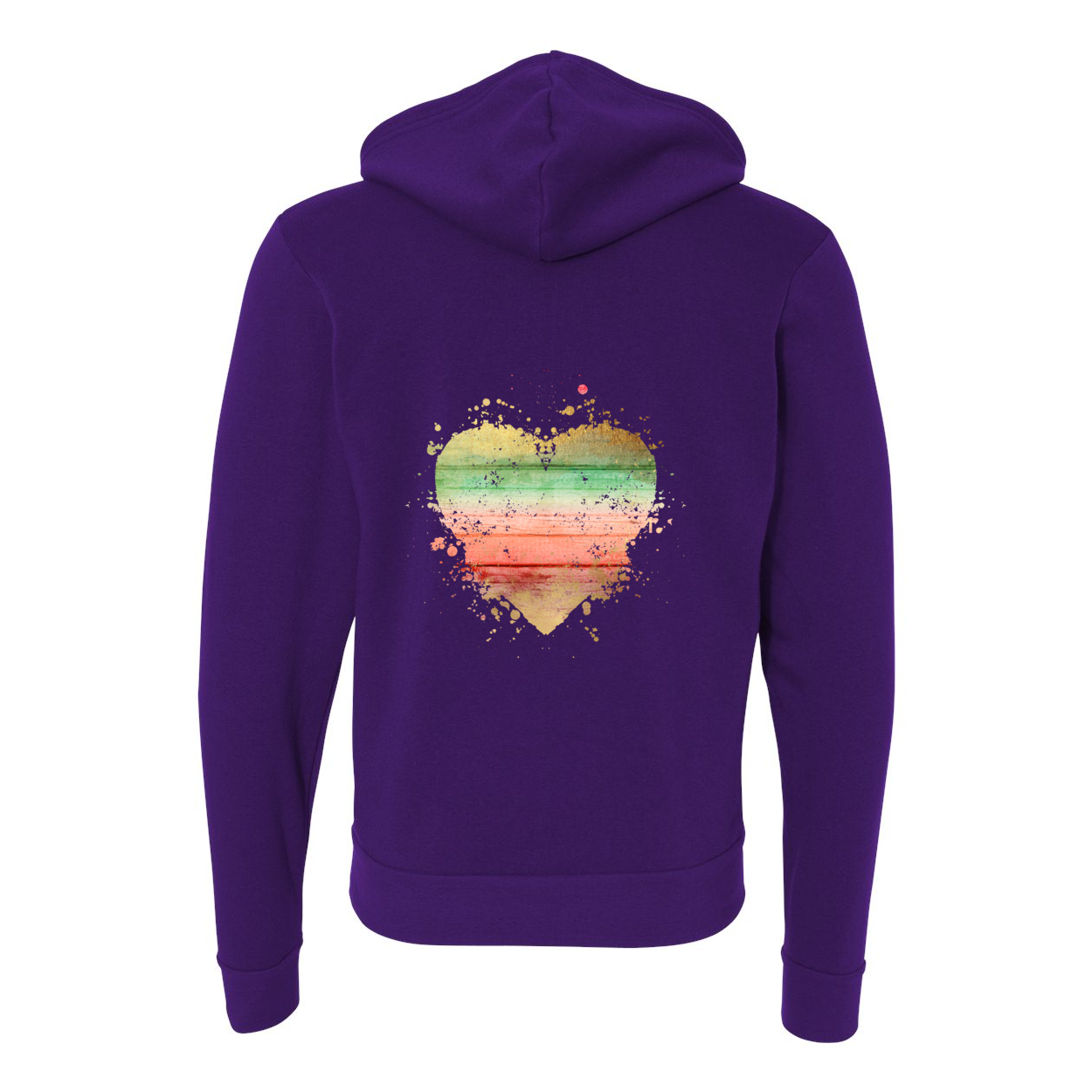 Cowgirl Roots™ Wood Splash Heart, Zip-Up Front Pocket Hooded Sweatshirts