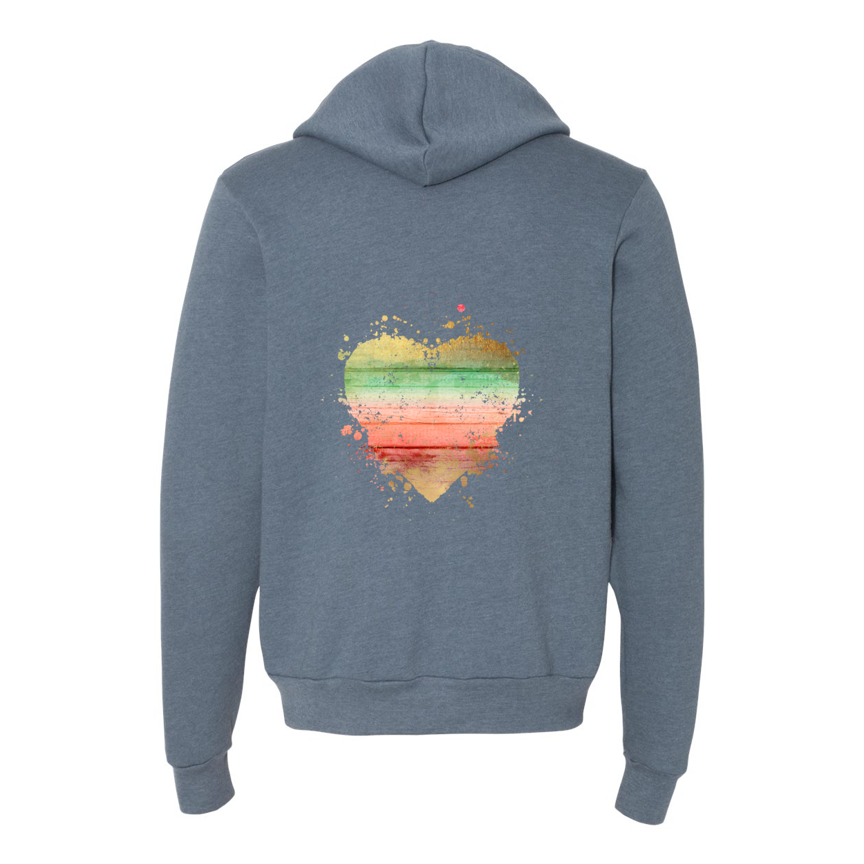 Cowgirl Roots™ Wood Splash Heart, Zip-Up Front Pocket Hooded Sweatshirts