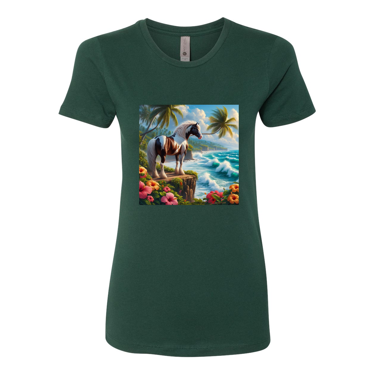 Tropical Red and White Paint Horse Boyfriend T Shirts
