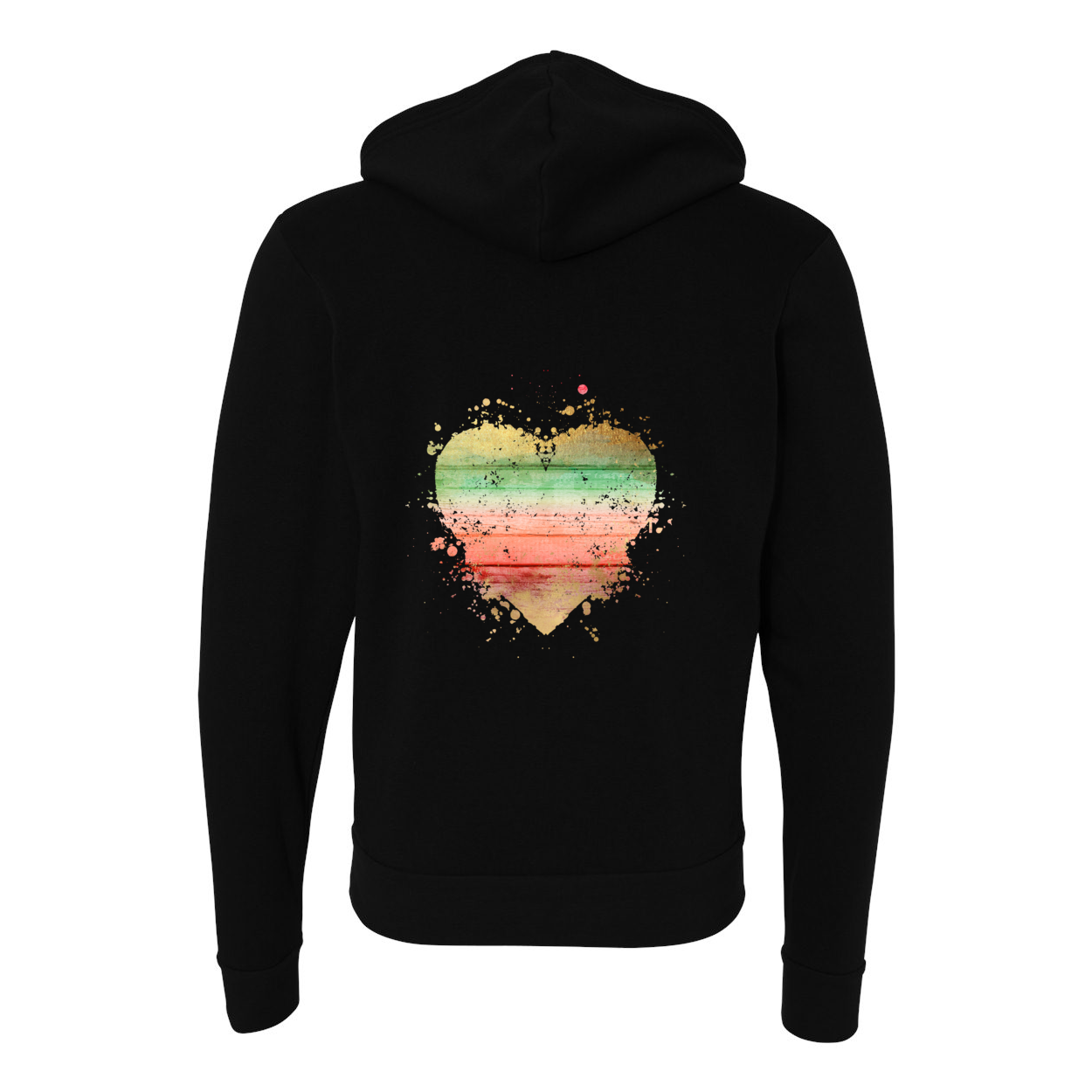 Cowgirl Roots™ Wood Splash Heart, Zip-Up Front Pocket Hooded Sweatshirts