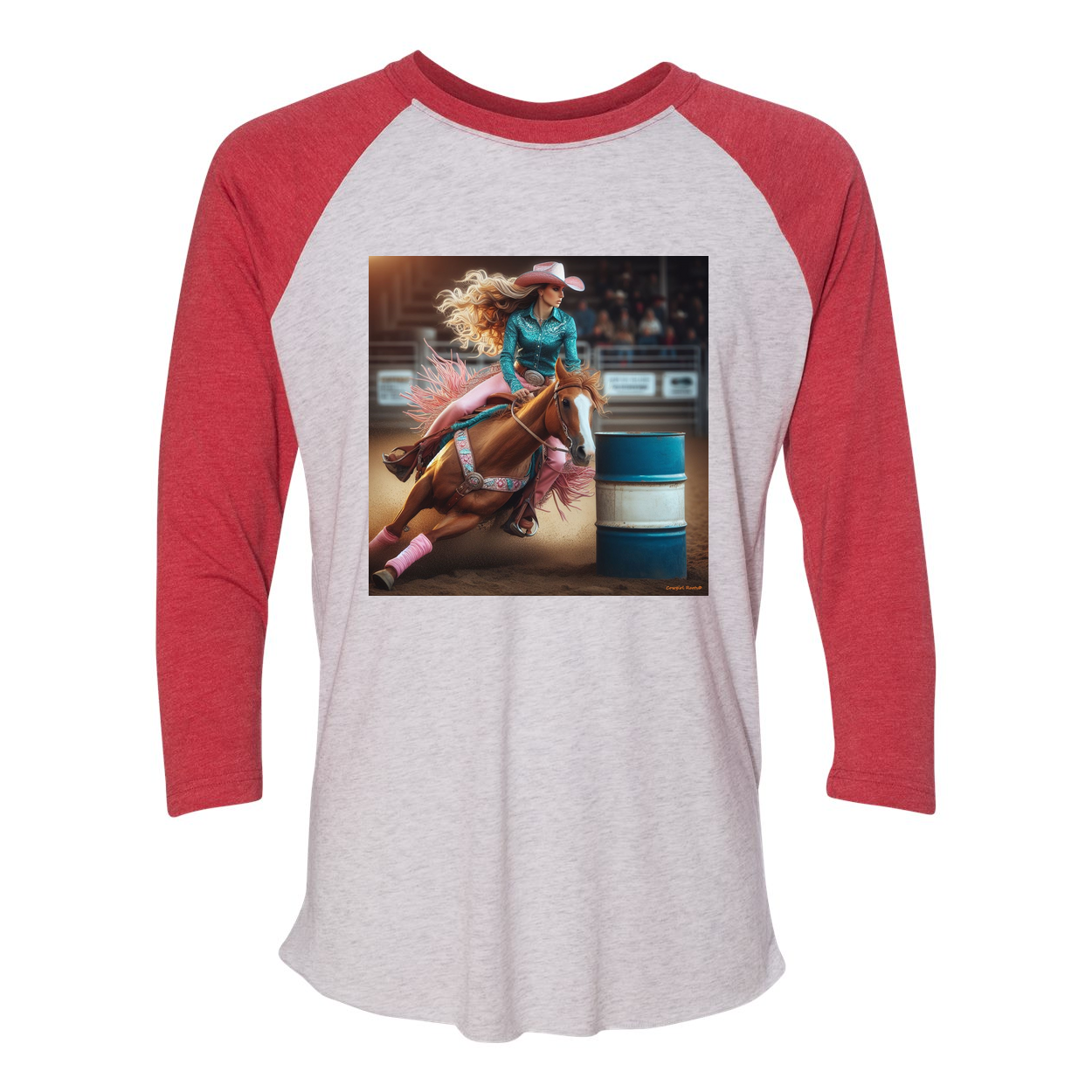 Turn N Burn Barrel Racer 3 4 Sleeve Raglan T Shirts