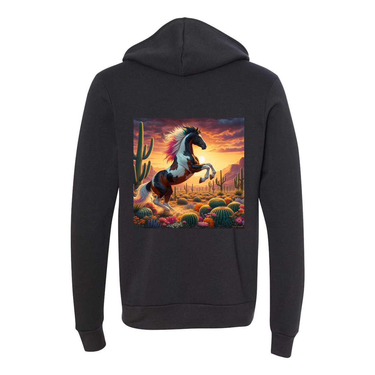 Painted Desert Paint Horse Zip-Up Front Pocket Sweatshirts