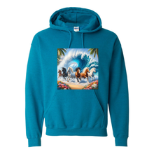 Load image into Gallery viewer, Ocean Herd of Horses Pull Over Front Pocket Hoodies
