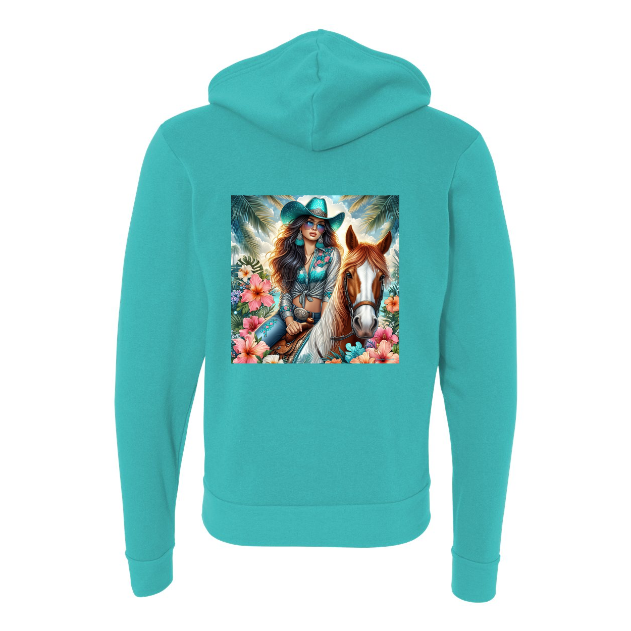 Cowgirl Tropics Zip-Up Front Pocket Hoodies