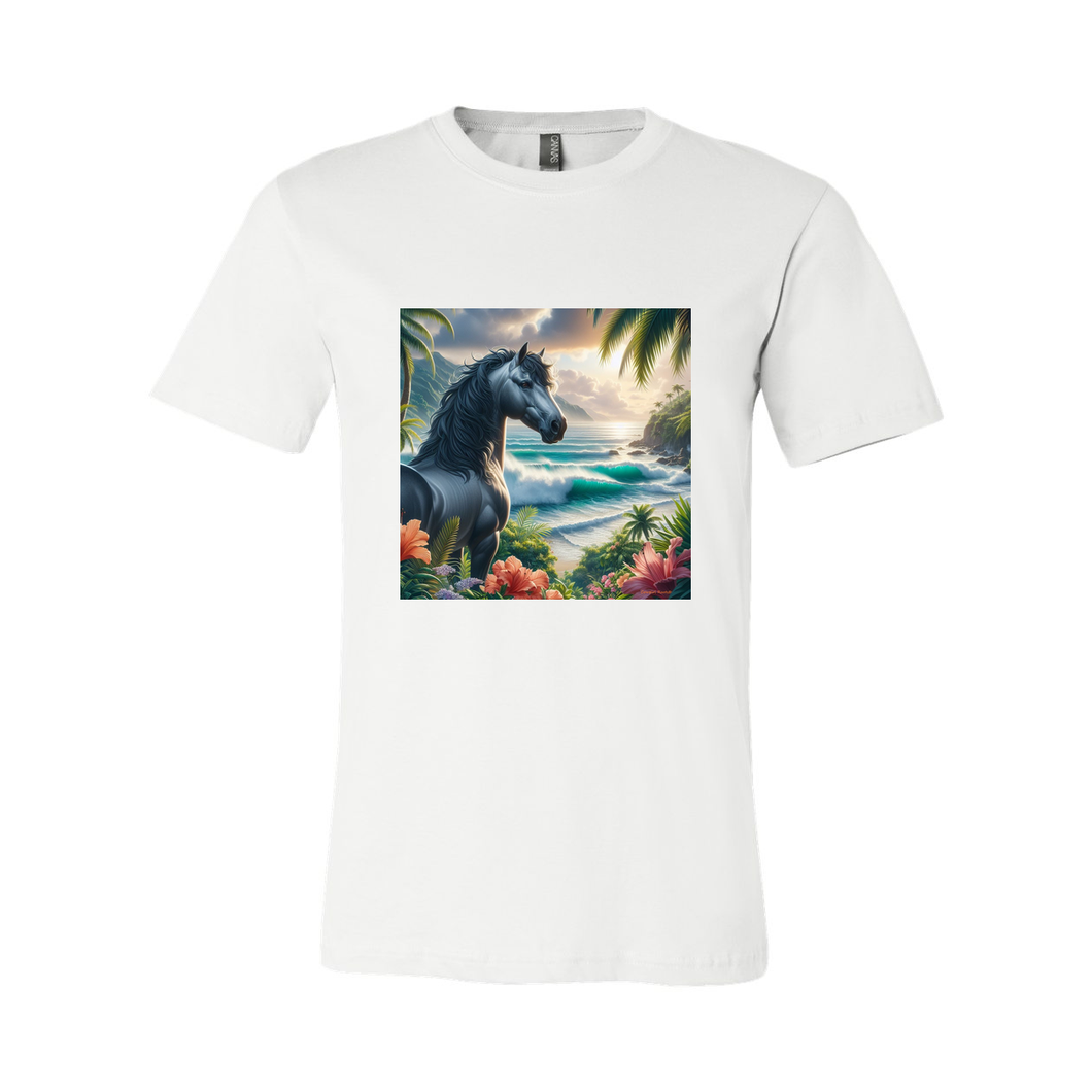 Tropical Grey Stallion Horse T Shirts