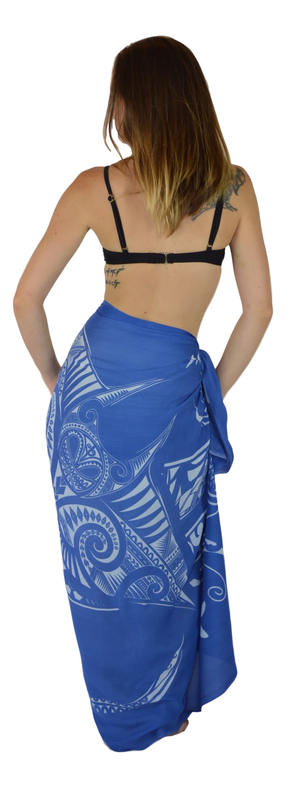 Hawaiian Manta Tahitian Blue Beach Wrap Sarong /Pareo