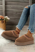 Load image into Gallery viewer, Chestnut Embroidered Sherpa Plush Thick Sole Snow Boots
