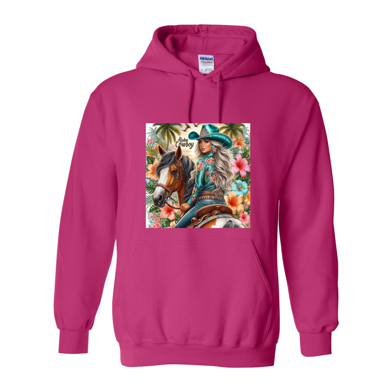 Aloha Cowboy Island Girl Pull Over Front Pocket Hoodies