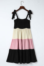 Load image into Gallery viewer, Multicolor or Black Smocked Color Block Sleeveless Mini Dress
