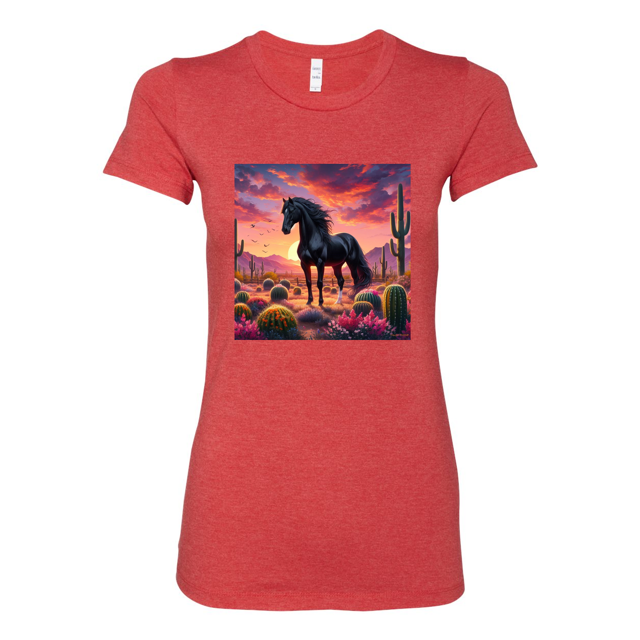 Black Stallion Desert Sunset Horse Favorite T Shirts