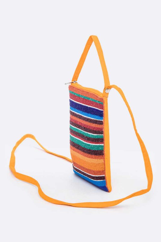 Serape Beaded Crossbody Swing Bag