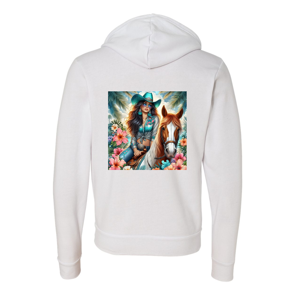 Cowgirl Tropics Zip-Up Front Pocket Hoodies