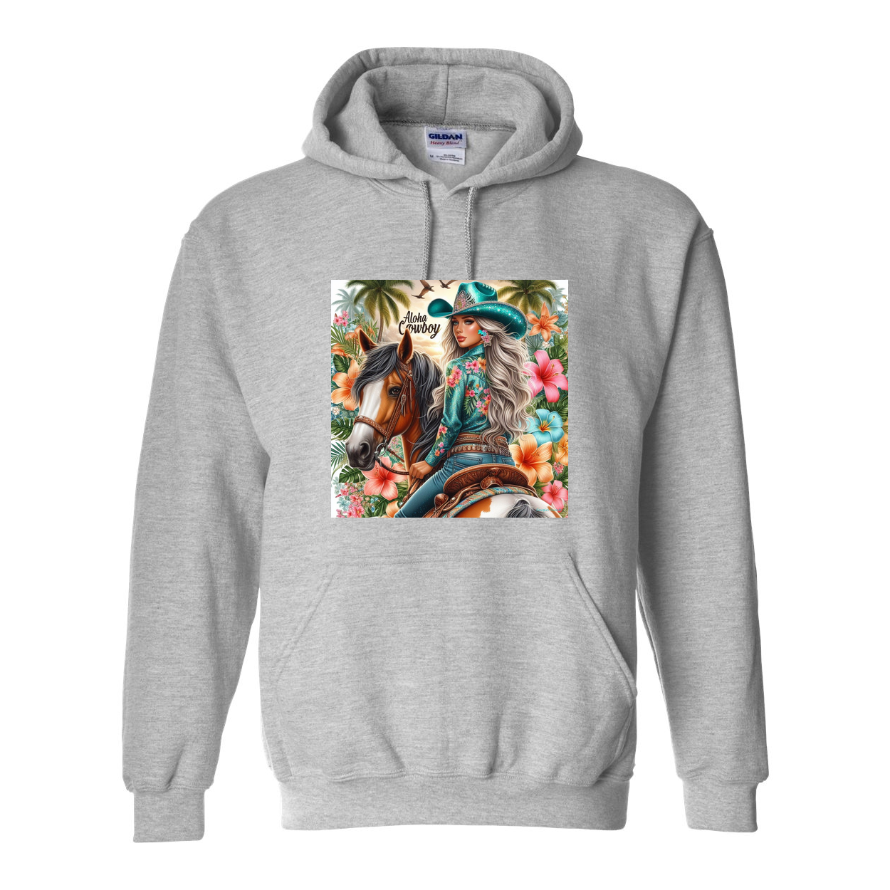 Aloha Cowboy Island Girl Pull Over Front Pocket Hoodies