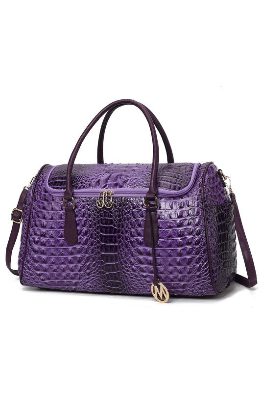 MKF Collection Embossed Croc Vegan Leather Duffle Bag 7 Colors