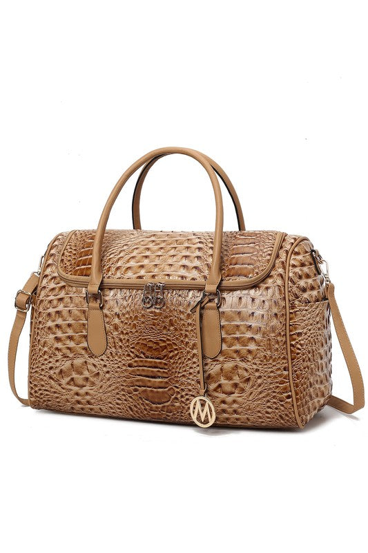 MKF Collection Embossed Croc Vegan Leather Duffle Bag 7 Colors