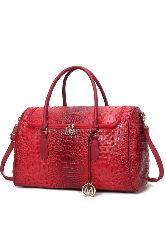 MKF Collection Embossed Croc Vegan Leather Duffle Bag 7 Colors