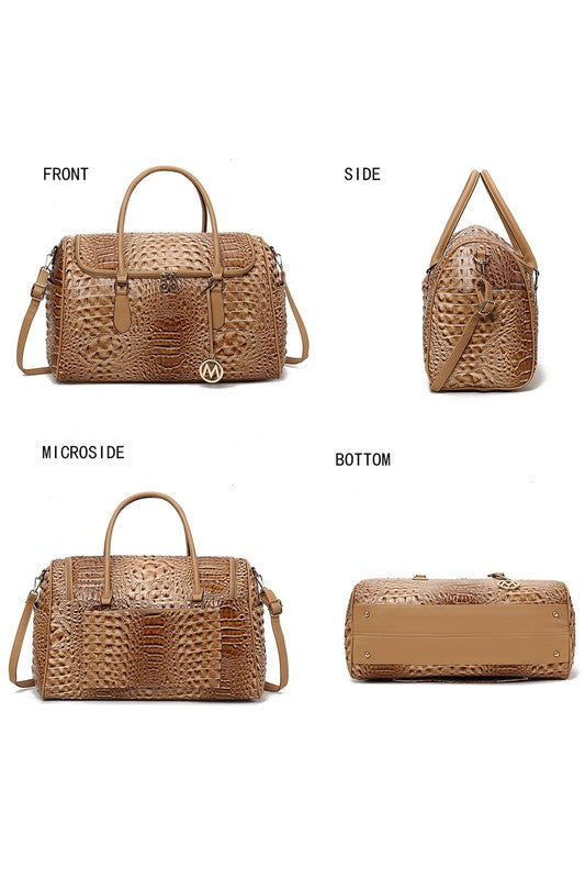 MKF Collection Embossed Croc Vegan Leather Duffle Bag 7 Colors