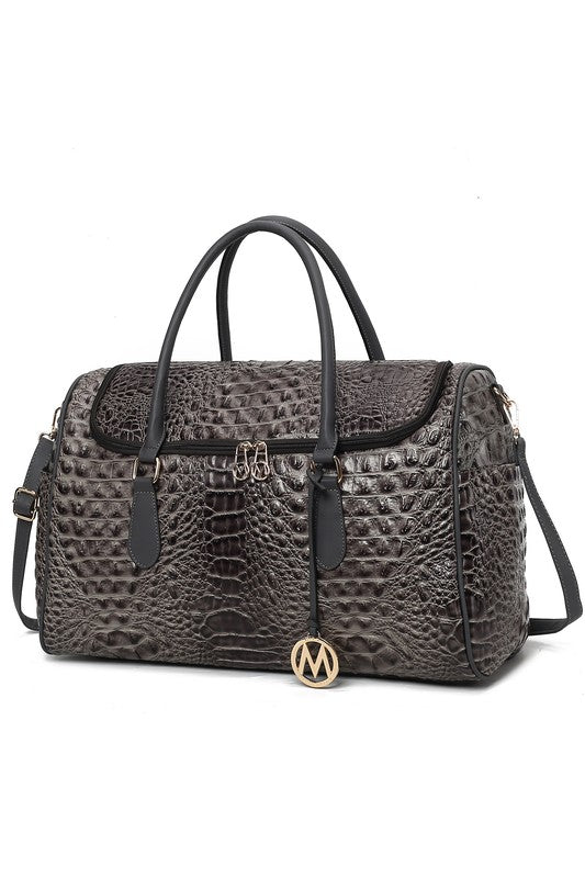 MKF Collection Embossed Croc Vegan Leather Duffle Bag 7 Colors