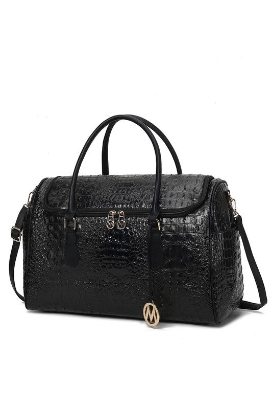 MKF Collection Embossed Croc Vegan Leather Duffle Bag 7 Colors