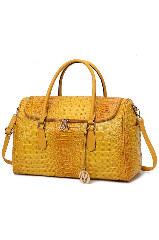 MKF Collection Embossed Croc Vegan Leather Duffle Bag 7 Colors