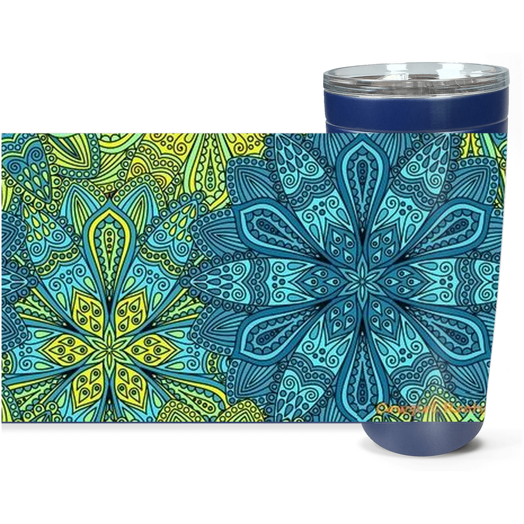 Cowgirl Roots™ Bohemian Tribal Flowers Tumbler 20oz Stainless Steel Insulated Hot and Cold Travel Mugs