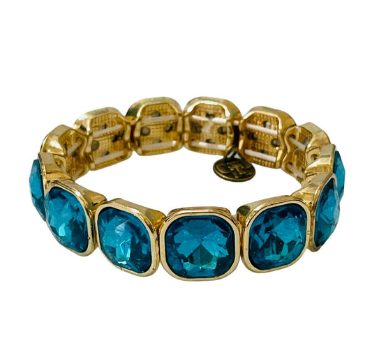 Turquoise Crystal Rhinestone Stretch Bracelet