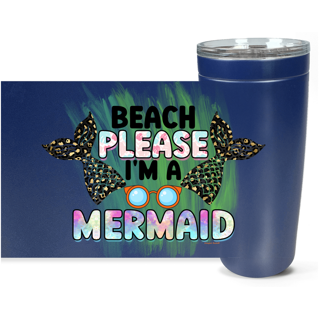 Cowgirl Roots™ Beach Please I'm a Mermaid Horseshoes Tumbler 20oz Stainless Steel Insulated Hot and Cold Travel Mugs