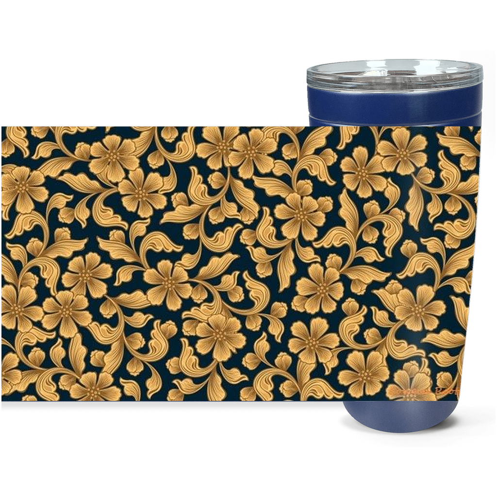 Cowgirl Roots™ Golden Flowers Tumbler 20oz Stainless Steel Insulated Hot and Cold Travel Mugs