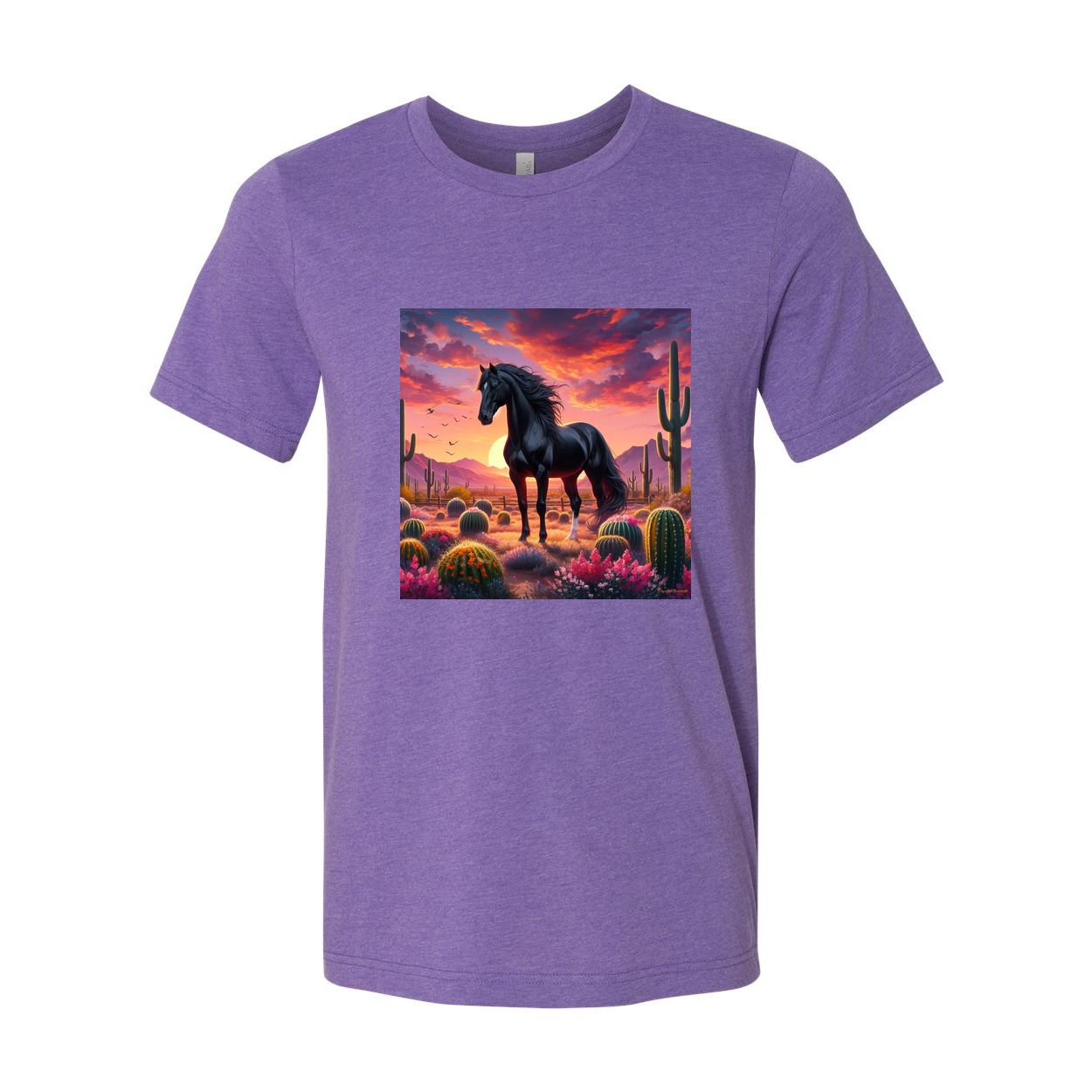 Black Stallion Desert Sunset Design T Shirts