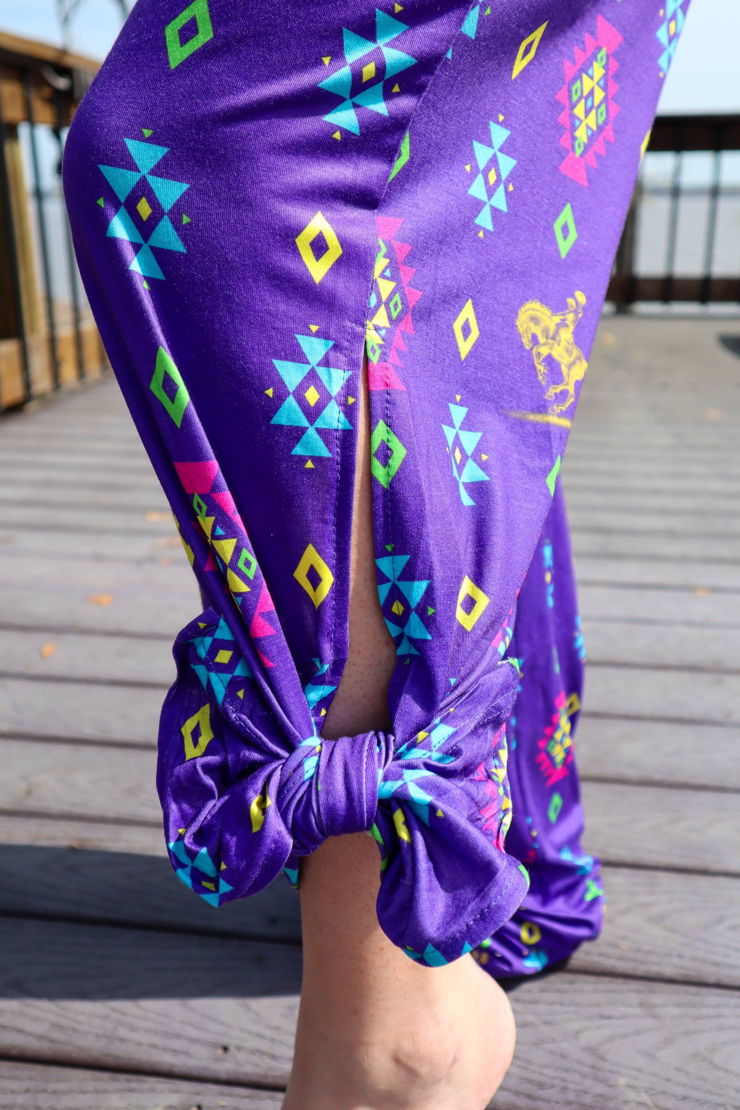 Bucking Purple Trixie Flowy Tied Hem Jogger Pants