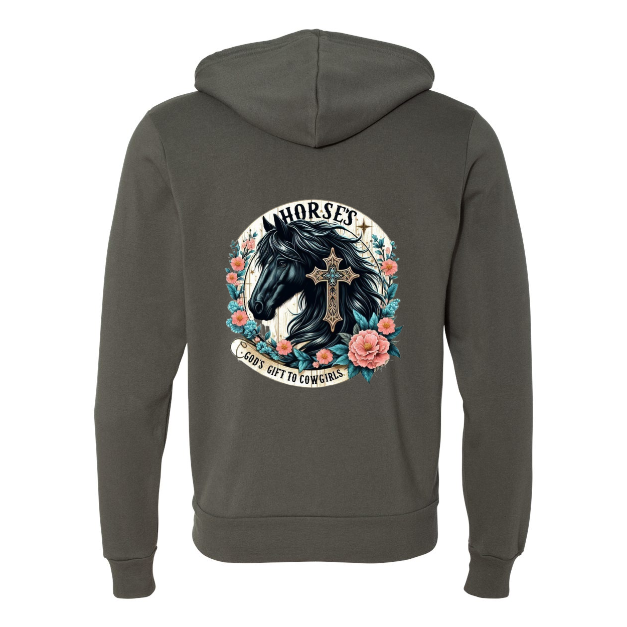 Gods Gift to Cowgirls Zip-Up Front Pocket Sweatshirts