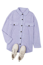 Load image into Gallery viewer, Purple Plush Button Down Pocketed Shirt Jacket
