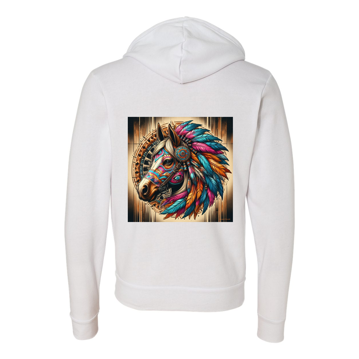 Tribal Horse Chief Zip-Up Front Pocket Hooded Sweatshirts