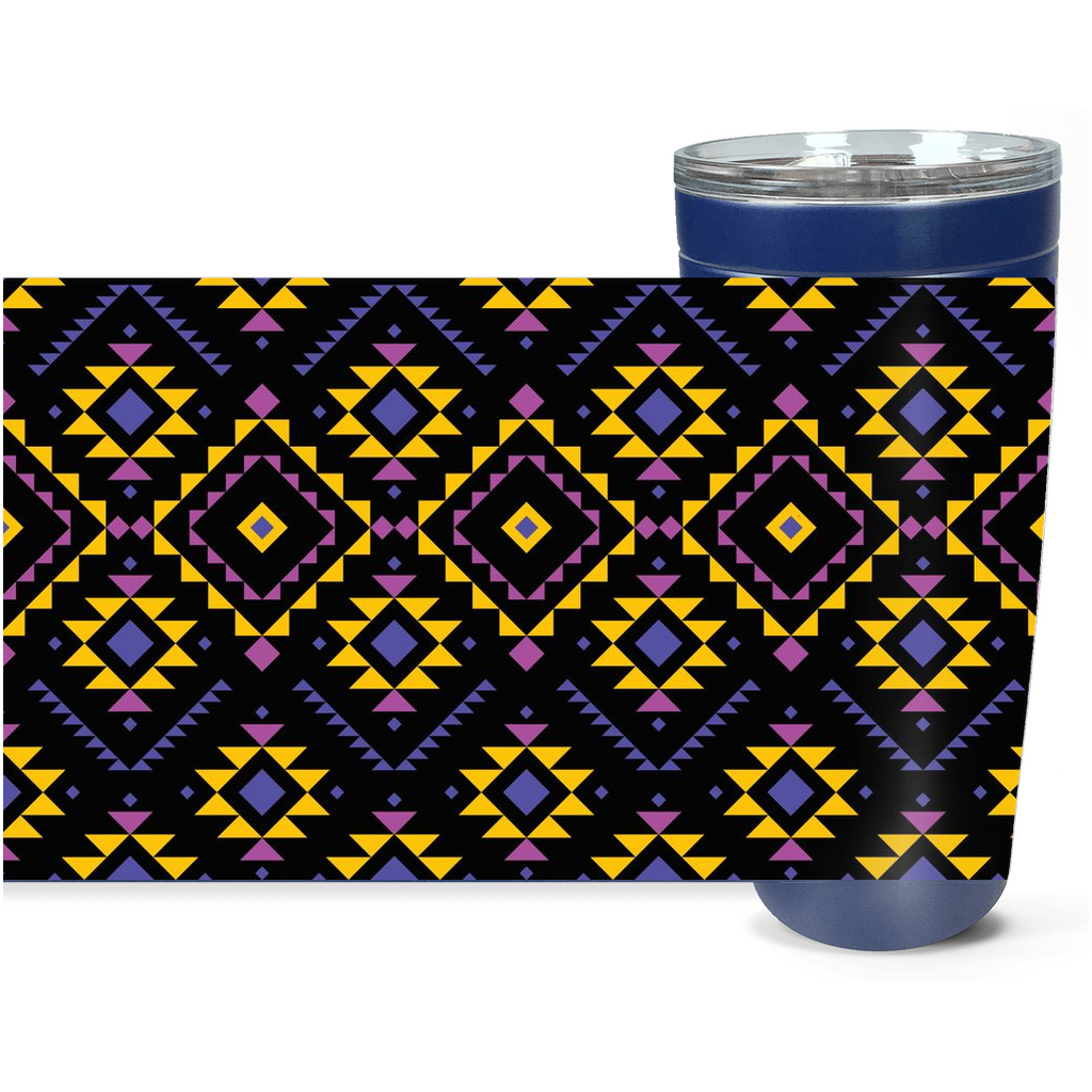 Cowgirl Roots™ Purple Tribal Western Design Tumbler 20oz Stainless Steel Insulated Hot and Cold Travel Mugs