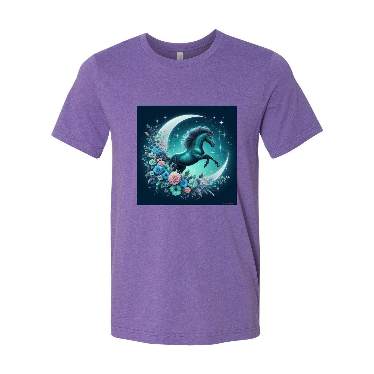 Moon Flowers Turquoise Horse T Shirts