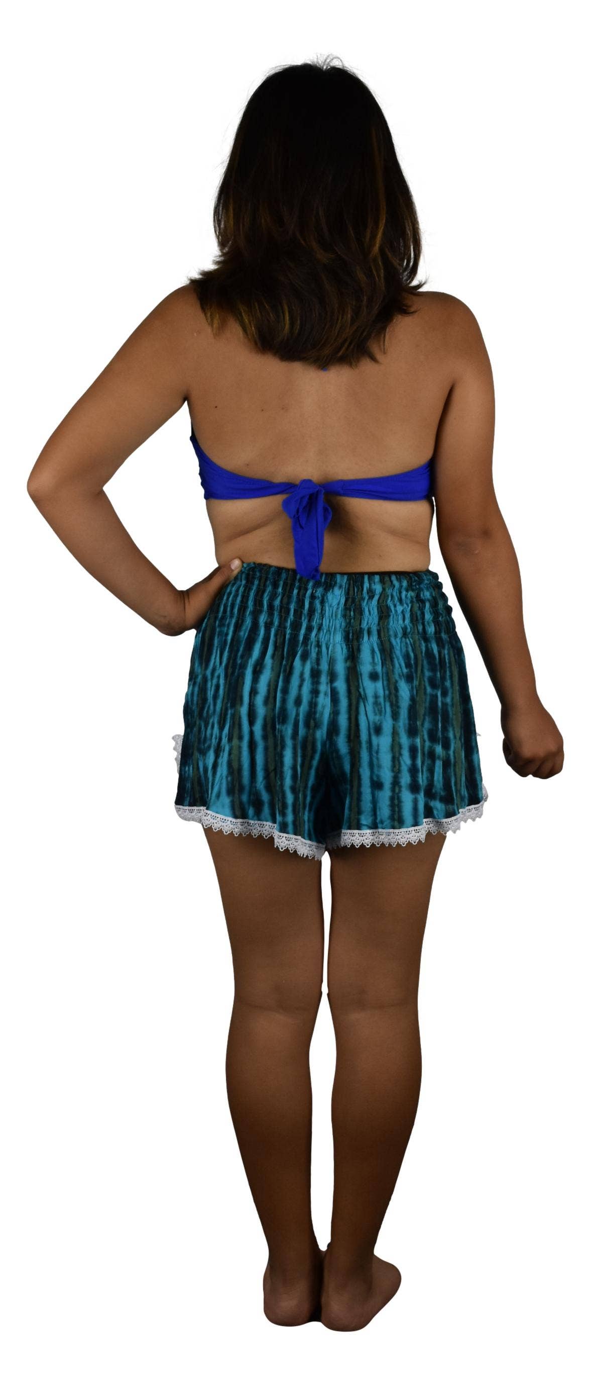 Beach Babes Tie Dye Lace Bottom Shorts