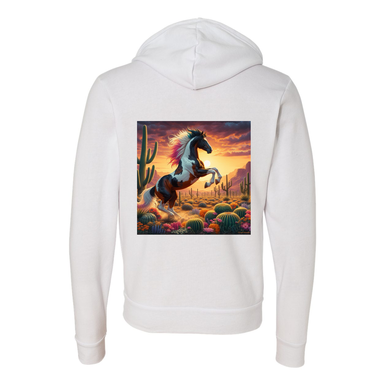 Painted Desert Paint Horse Zip-Up Front Pocket Sweatshirts