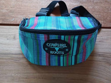 Load image into Gallery viewer, Turquoise Serape Stripe Saddle Clutch Saddle Bag
