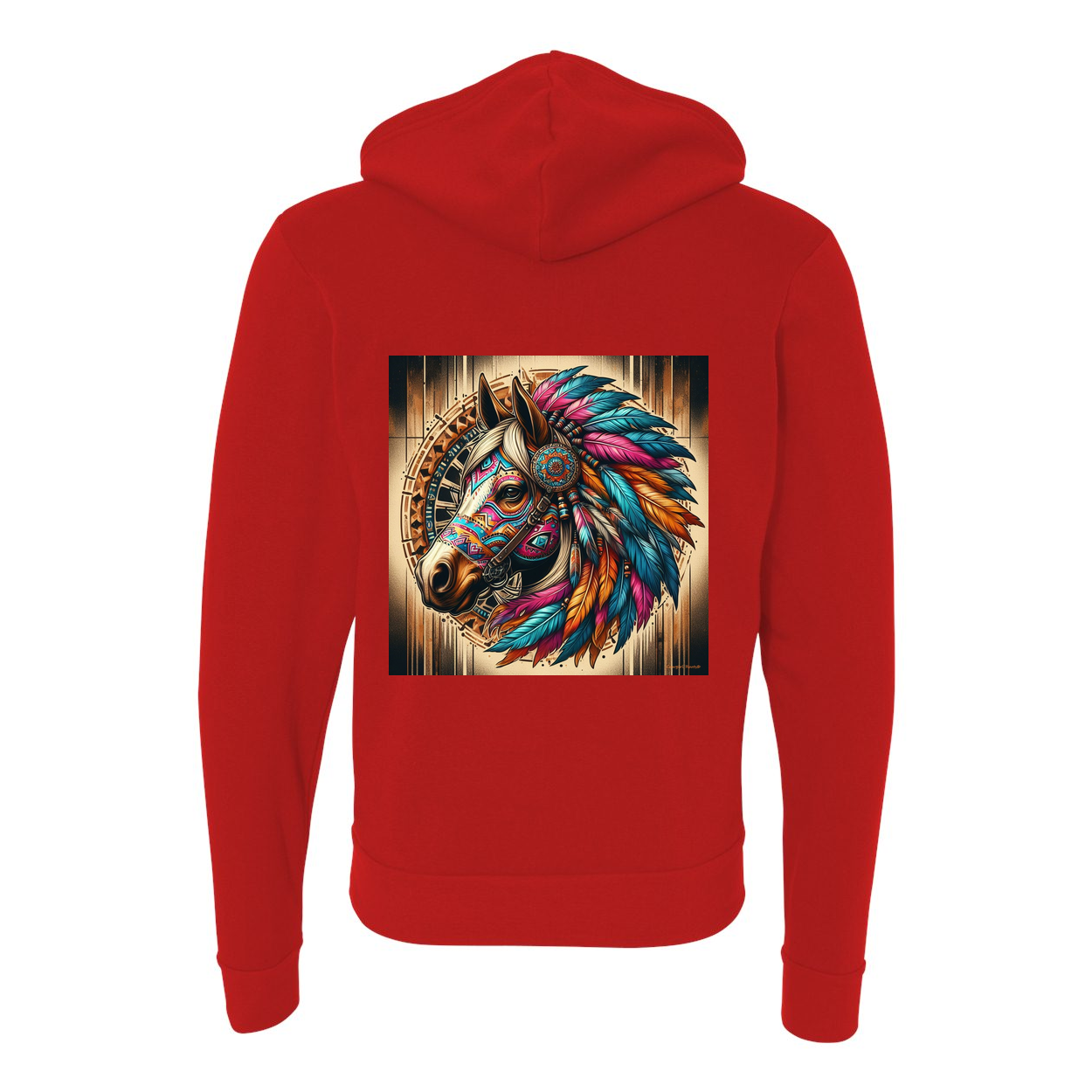 Tribal Horse Chief Zip-Up Front Pocket Hooded Sweatshirts