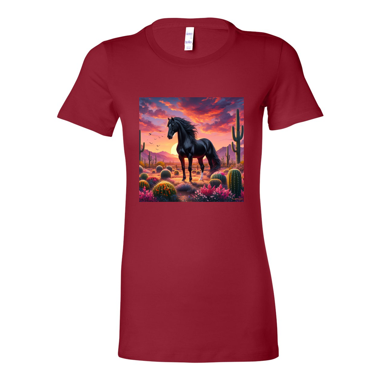 Black Stallion Desert Sunset Horse Favorite T Shirts